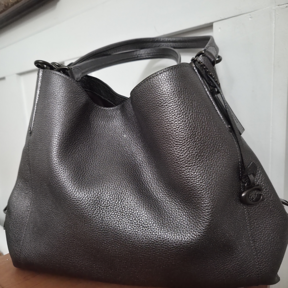 Coach Black Pebbled Leather Shoulder Bag